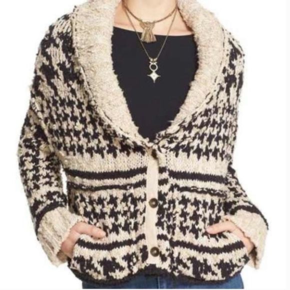 Free People Sweaters - Free People Girls Will Be Boys Houndstooth sweater cardigan